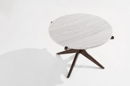 Modernist Gazelle End Table in Walnut and Marble