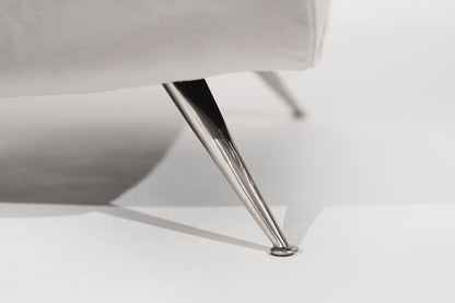 Set of Lounge Chairs by Henry Glass in Grey Alpaca Velvet, C. 1950s