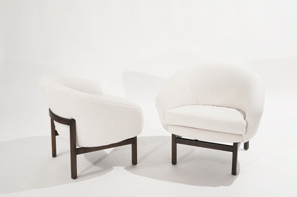 Mid-Century Barrel Lounge Chairs by Lawrence Peabody, 1950s