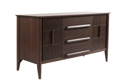 Distinctive Walnut Burl Wood Front Credenza, 1950s