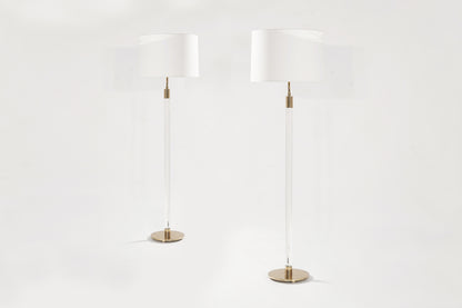 Glass Rod Floor Lamps by Hansen Lighting Co. New York, 1970s