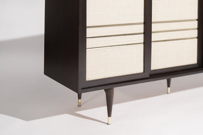 Mid-Century Brass and Walnut Credenza, C. 1950s