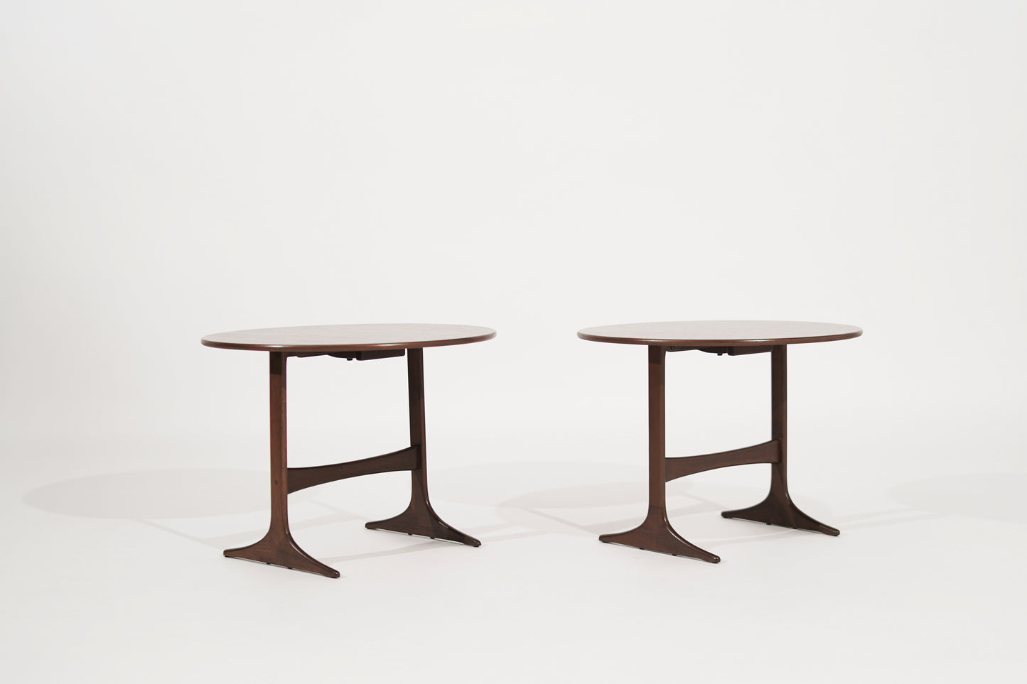 Walnut End Tables by Sven Engstrom & Gunnar Myrstrand, Sweden, circa 1960s