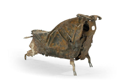 Handcrafted Iron Bull Sculpture, circa 1980s
