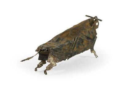 Handcrafted Iron Bull Sculpture, circa 1980s