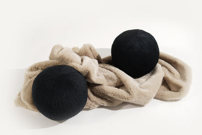 Orb Accent Pillow in Navy Blue Alpaca by Holly Hunt