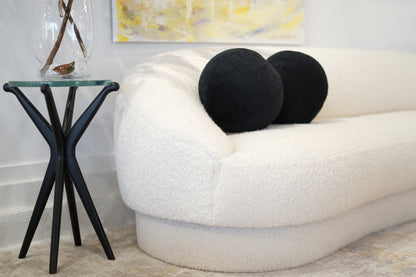 Orb Accent Pillow in Navy Blue Alpaca by Holly Hunt