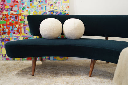 Orb Accent Pillow in Ivory Cream Alpaca by Holly Hunt