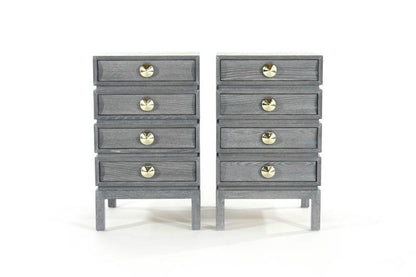Stacked End Tables in Grey Ceruse