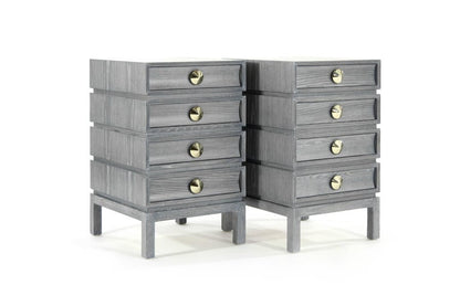 Stacked End Tables in Grey Ceruse