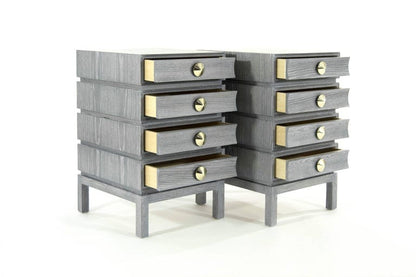 Stacked End Tables in Grey Ceruse
