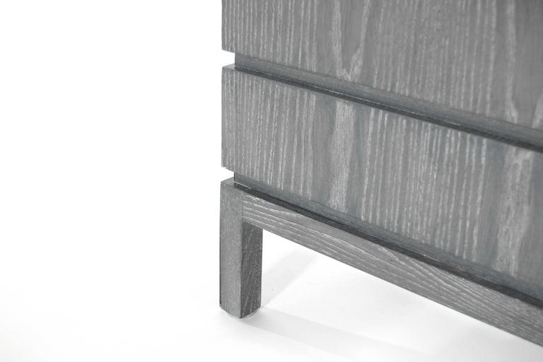 Stacked End Tables in Grey Ceruse