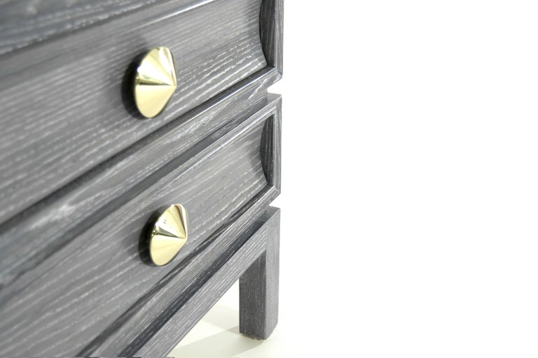 Stacked End Tables in Grey Ceruse