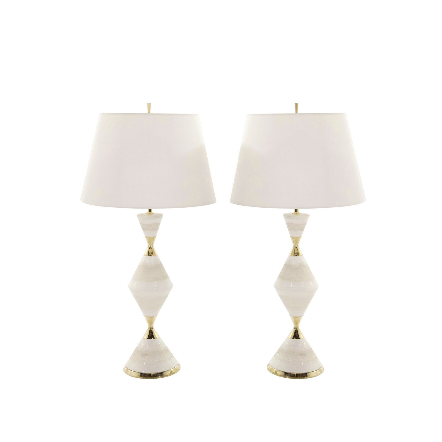 Porcelain Hourglass Table Lamps by Gerald Thurston, 1950s