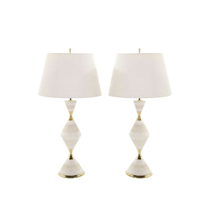 Porcelain Hourglass Table Lamps by Gerald Thurston, 1950s