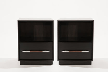 Dark Walnut Nightstands by T.H. Robsjohn-Gibbings, 1950s