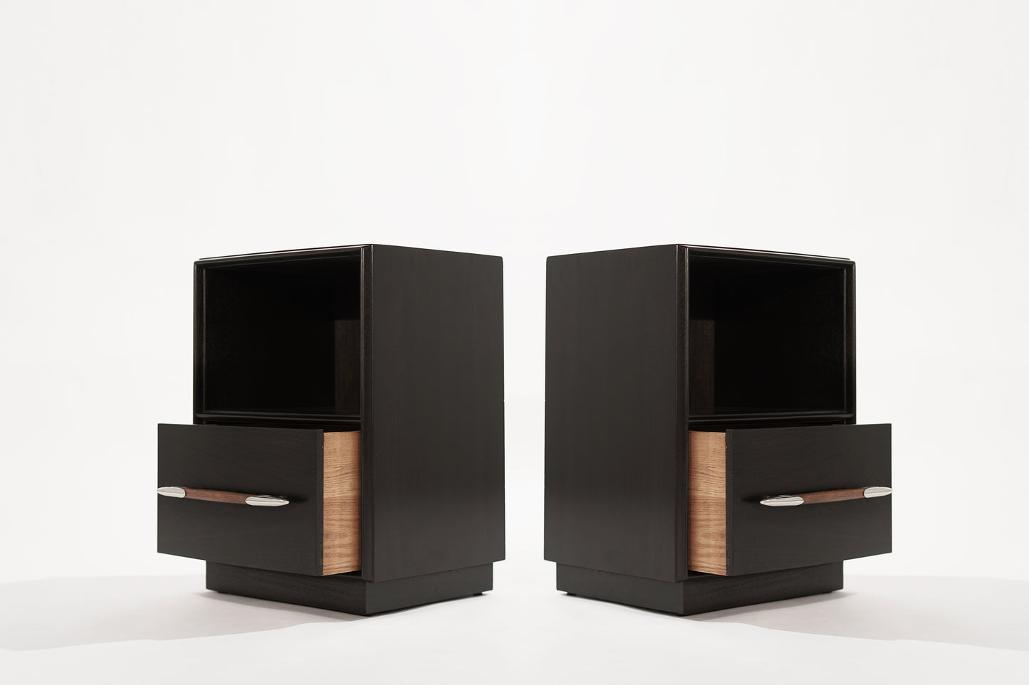 Dark Walnut Nightstands by T.H. Robsjohn-Gibbings, 1950s
