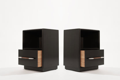 Dark Walnut Nightstands by T.H. Robsjohn-Gibbings, 1950s