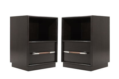 Dark Walnut Nightstands by T.H. Robsjohn-Gibbings, 1950s