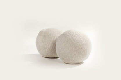 Orb Accent Pillow in Ivory Cream Alpaca by Holly Hunt