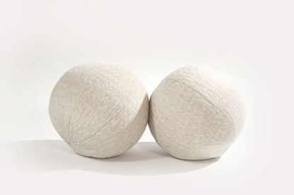 Orb Accent Pillow in Ivory Cream Alpaca by Holly Hunt