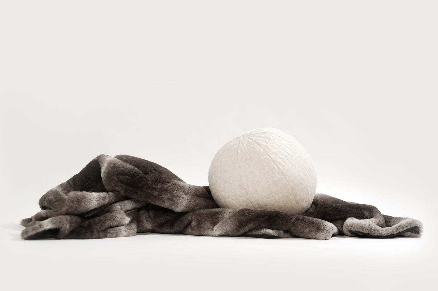 Orb Accent Pillow in Ivory Cream Alpaca by Holly Hunt