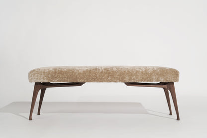 Sculptural ICO Bench Series 54 in Natural Walnut