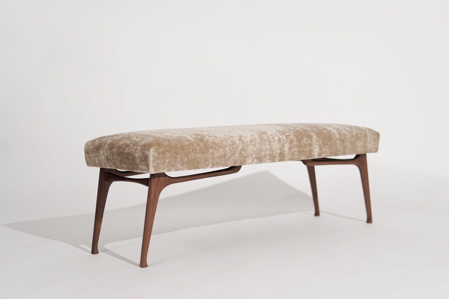 Sculptural ICO Bench Series 54 in Natural Walnut