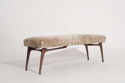 Sculptural ICO Bench Series 54 in Natural Walnut