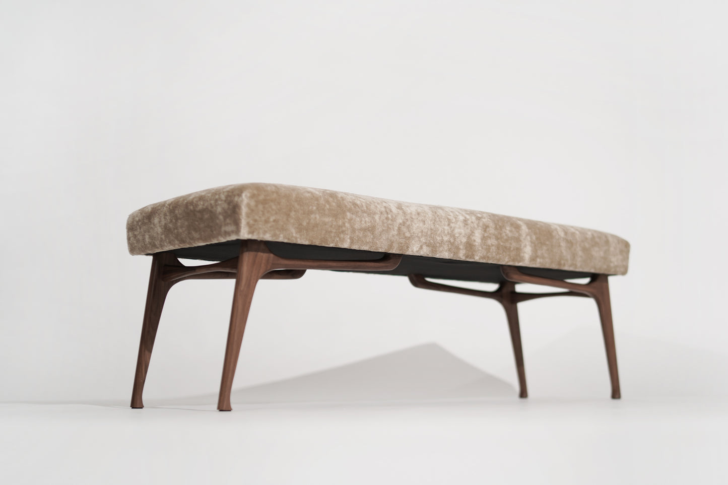Sculptural ICO Bench Series 54 in Natural Walnut