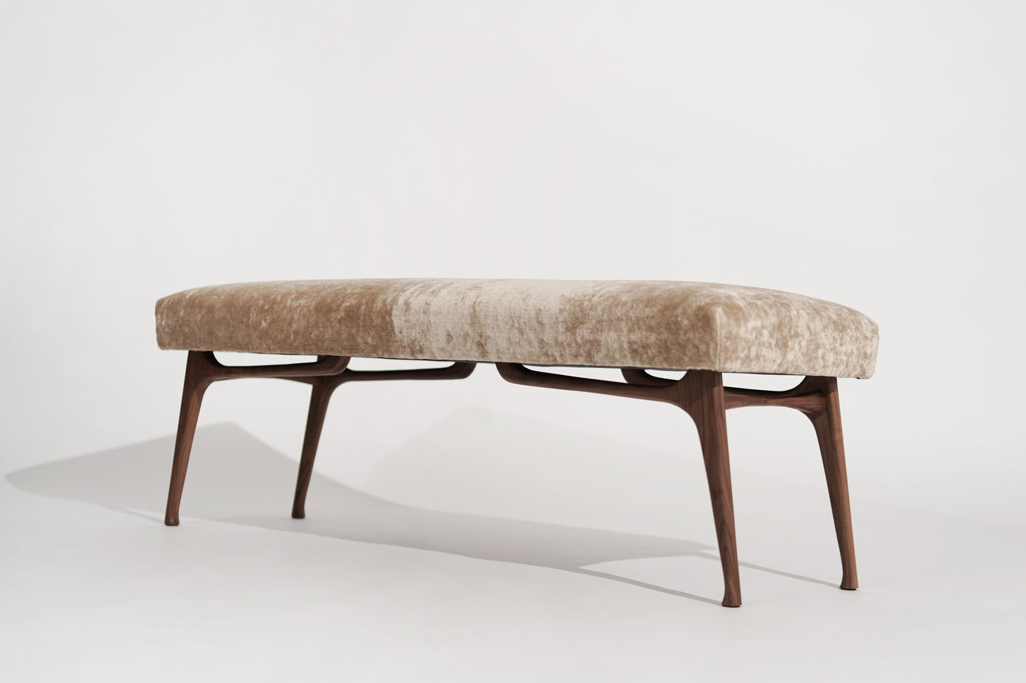 Sculptural ICO Bench Series 54 in Natural Walnut
