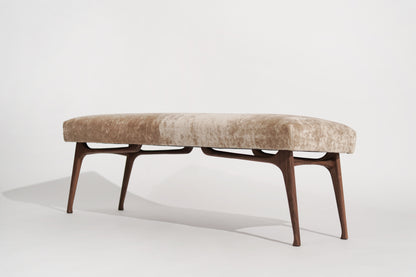 Sculptural ICO Bench Series 54 in Natural Walnut