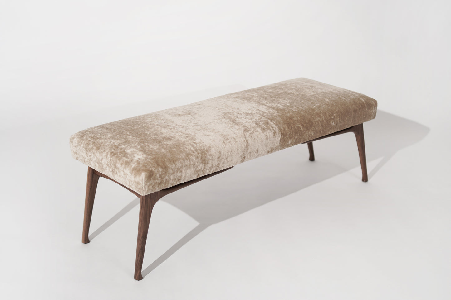 Sculptural ICO Bench Series 54 in Natural Walnut