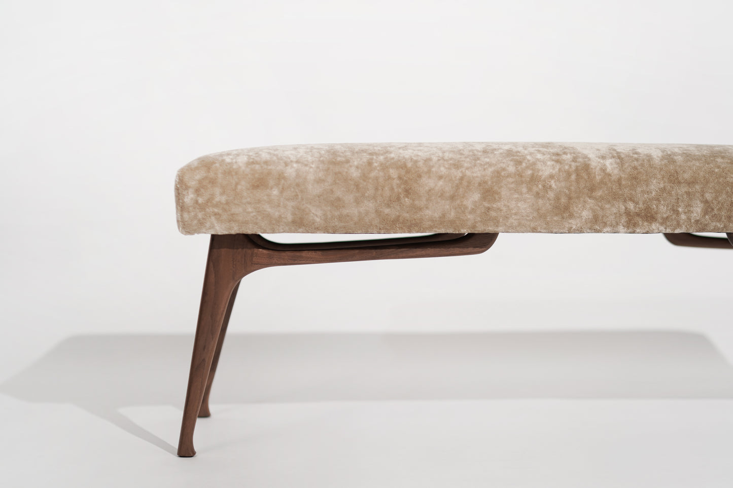 Sculptural ICO Bench Series 54 in Natural Walnut