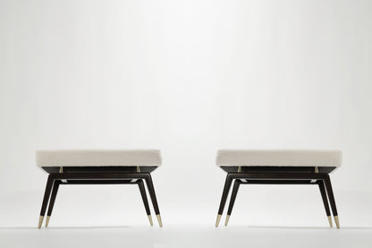 Set of GIO Benches Series 32 in Special Walnut