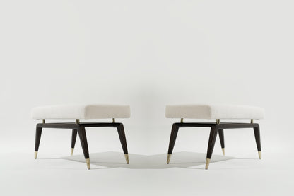 Set of GIO Benches Series 32 in Special Walnut