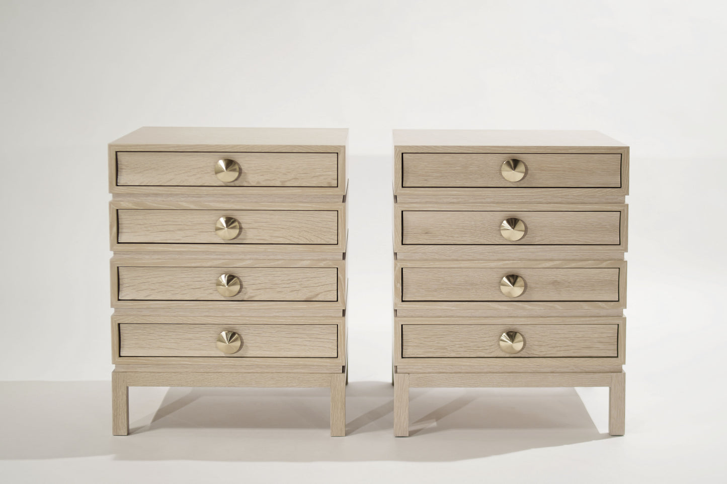 Stacked Bedside Tables in Limed Oak