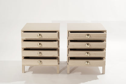 Stacked Bedside Tables in Limed Oak
