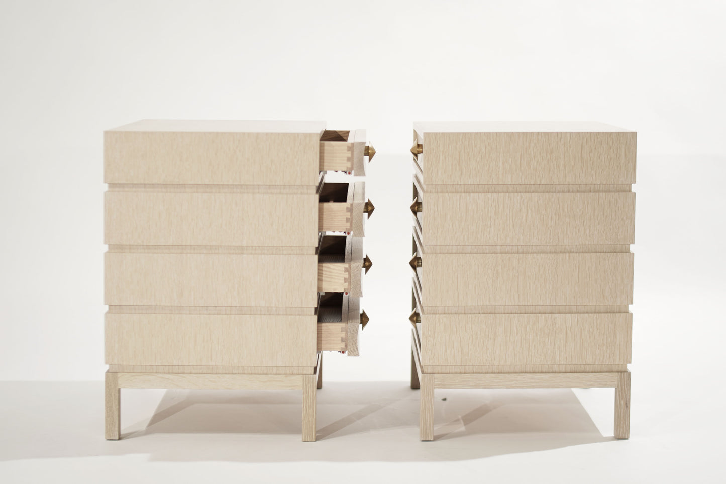 Stacked Bedside Tables in Limed Oak