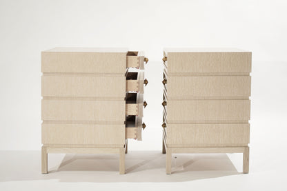 Stacked Bedside Tables in Limed Oak