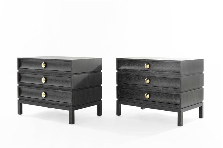 Stacked End Tables in Black Ceruse