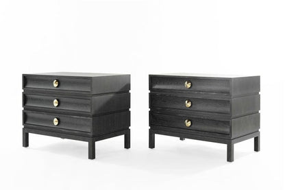 Stacked End Tables in Black Ceruse