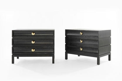 Stacked End Tables in Black Ceruse