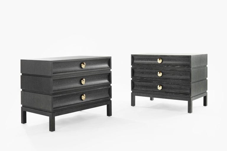 Stacked End Tables in Black Ceruse