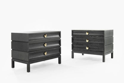 Stacked End Tables in Black Ceruse