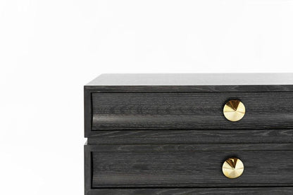 Stacked End Tables in Black Ceruse