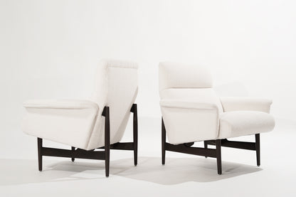 Scandinavian-Modern Lounge Chairs in Wool, 1950s