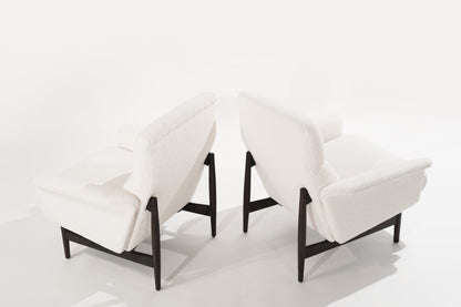 Scandinavian-Modern Lounge Chairs in Wool, 1950s