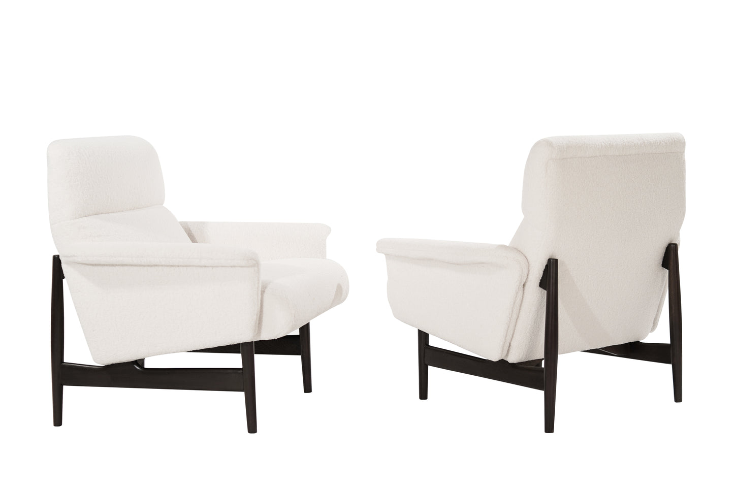 Scandinavian-Modern Lounge Chairs in Wool, 1950s