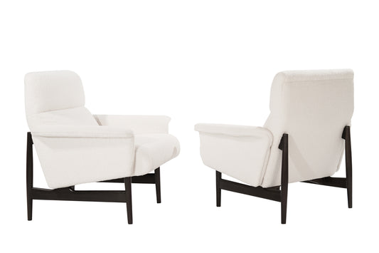 Scandinavian-Modern Lounge Chairs in Wool, 1950s